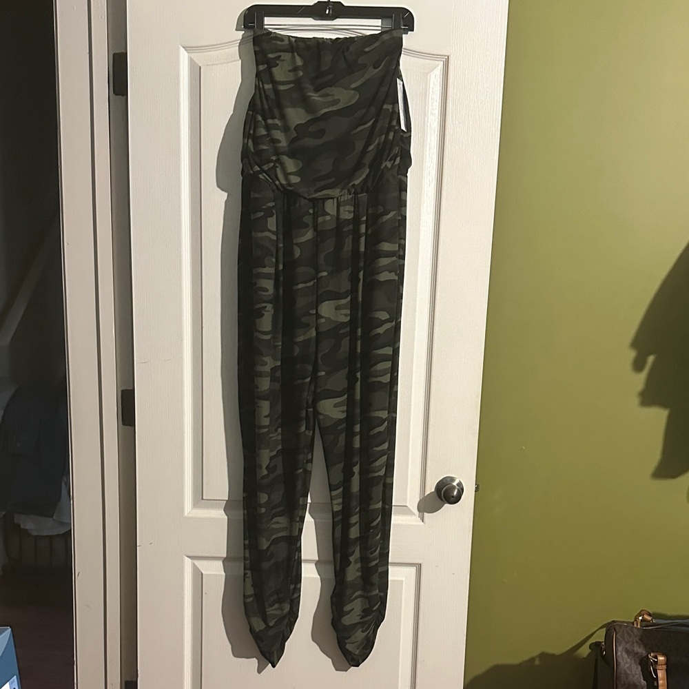 Derek Heart Green Camo Jumpsuit